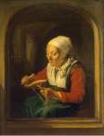 Dou Gerard Old Woman Unreeling Threads - Hermitage